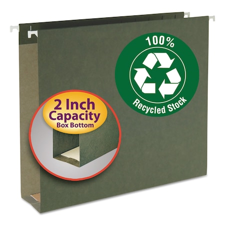 Smead Hanging File Folder, BoxBottom, Green, PK25 65090